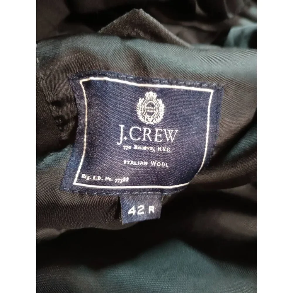 J Crew Blazer Men's 42R Black Italian‎ Wool